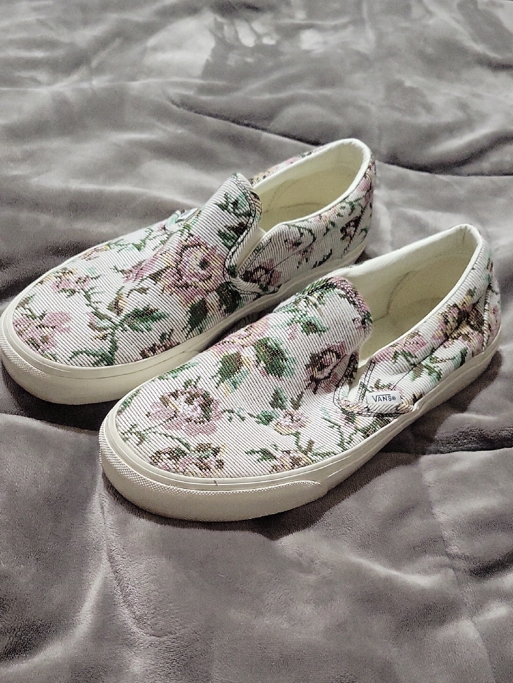 Vans Floral Slip-On Sneakers in Pink and Green